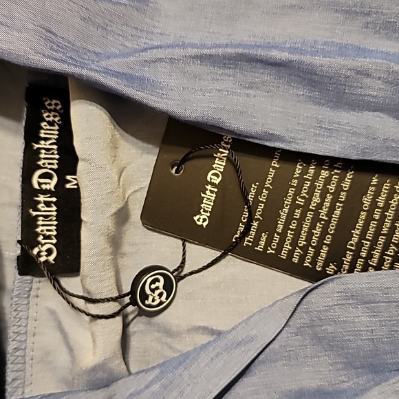 Victorian style short sleeve blue women's size medium blouse - Picture 4 of 9